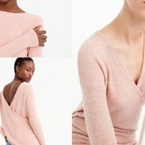 J. Crew Reversable Faux Wrap Sweater Blush Pink Medium